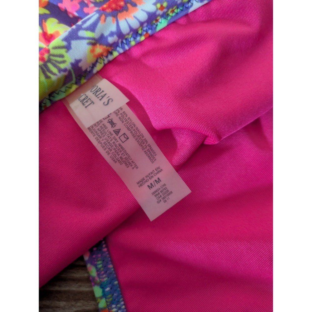 Victoria's Secret VS Floral Ruffle Pink Cheeky Bikini Bottom Medium - Picture 4 of 6